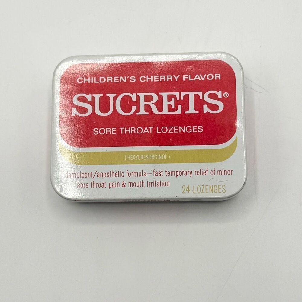 Sucrets Vintage Sore Throat Lozenges Metal Tin